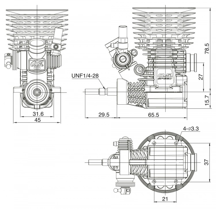O.S.SPEED B2105 Ongaro V3 World Champion Combo Set – Αγωνιστικός Nitro Engine .21 με Εξάτμιση & Manifold