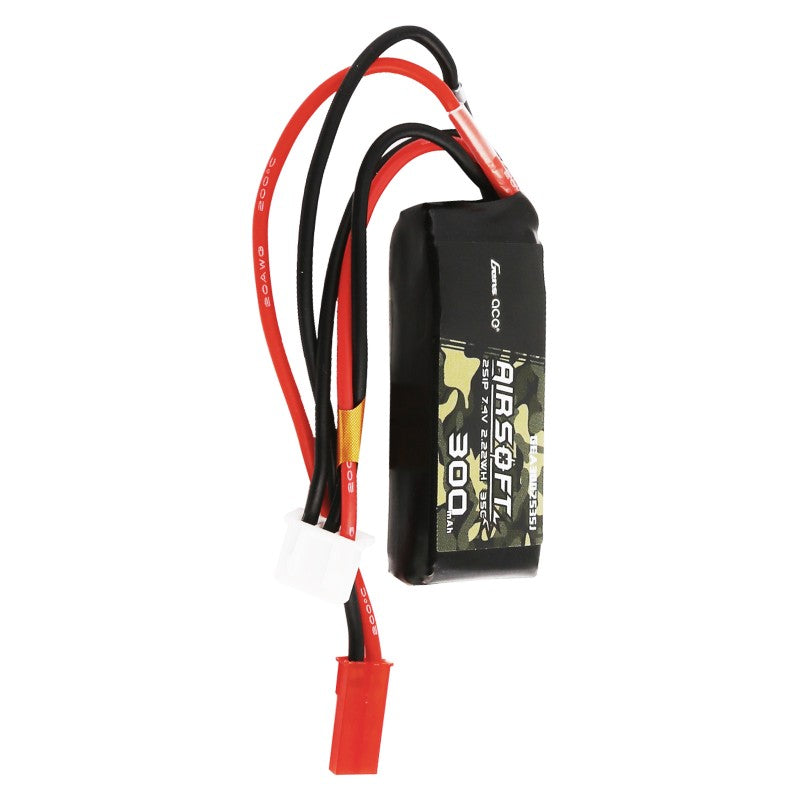 Gens Ace 300mAh 7.4V 35C 2S LiPo Airsoft Battery JST-SYP Plug