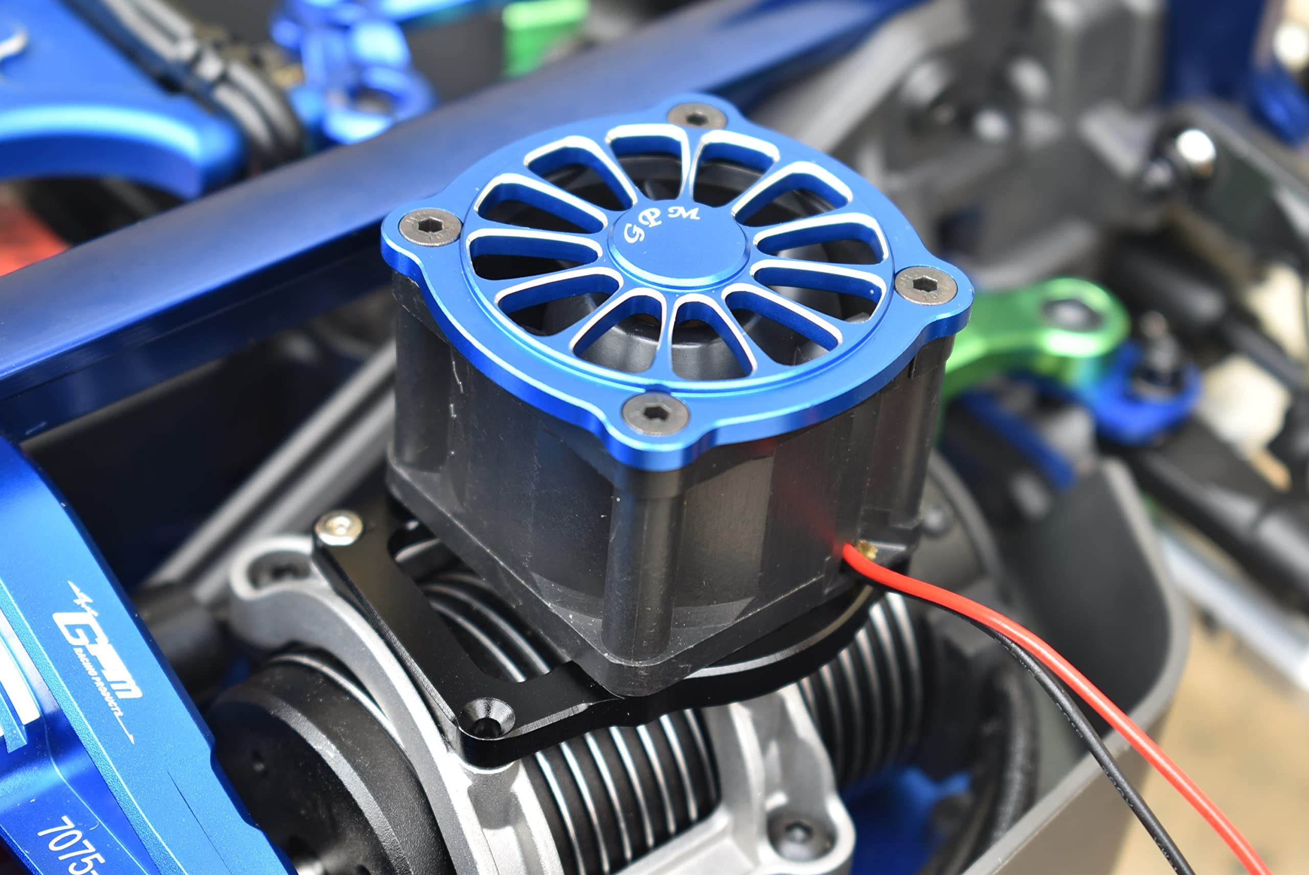 PROTONRC Motor Heatsink with High Speed Cooling Fan Compatible with Traxxas 1/8 4WD Sledge 95076-4 (Black)