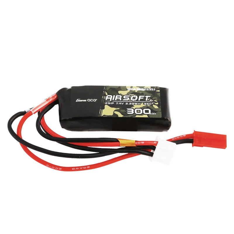 Gens Ace 300mAh 7.4V 35C 2S LiPo Airsoft Battery JST-SYP Plug