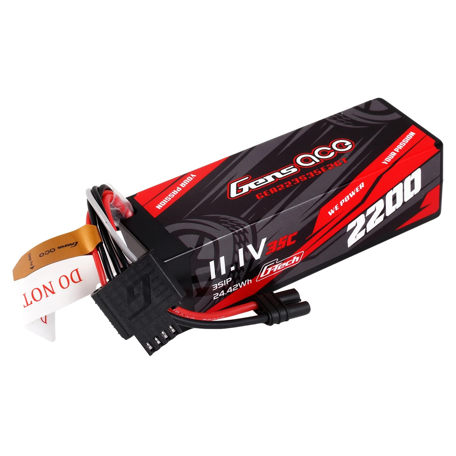 Gens ace 2200mAh 11.1V 35C 3S LiPo Battery με iEC2 Plug (Mini RC Series)