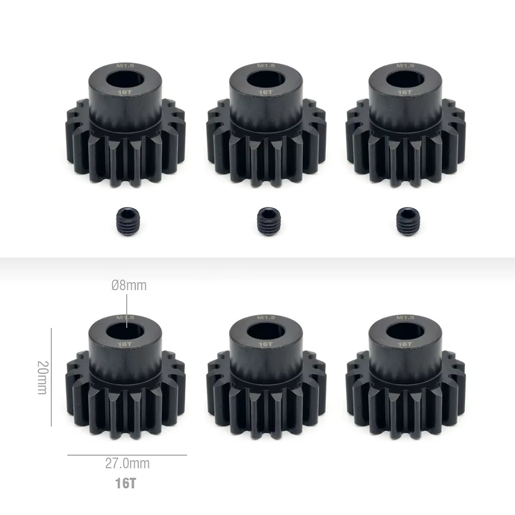 ProtonRC M1.5 8mm Bore 13t-16t Chromium Gear Pinion Motor for 1/5 RC Car Motor Shaft RC 55 56 Series