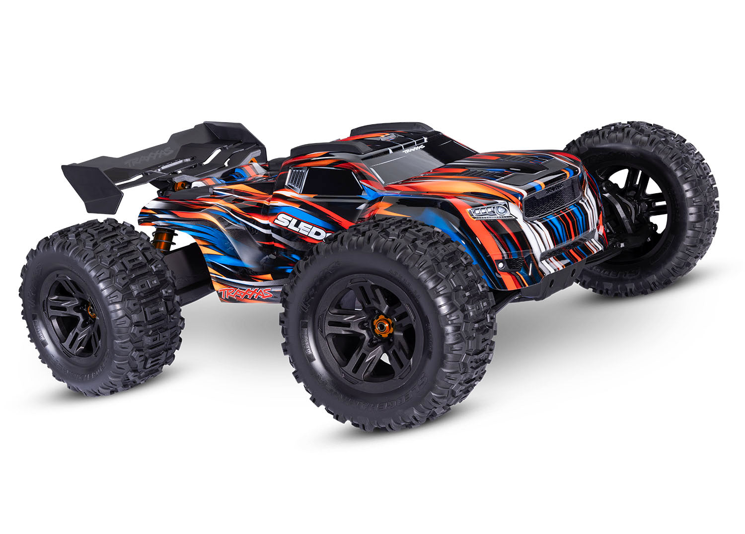 Traxxas Sledge RTR 6S 4WD Brushless 1/8 Monster Truck Orange με Belted Sledgehammer Tires, TQi & TSM