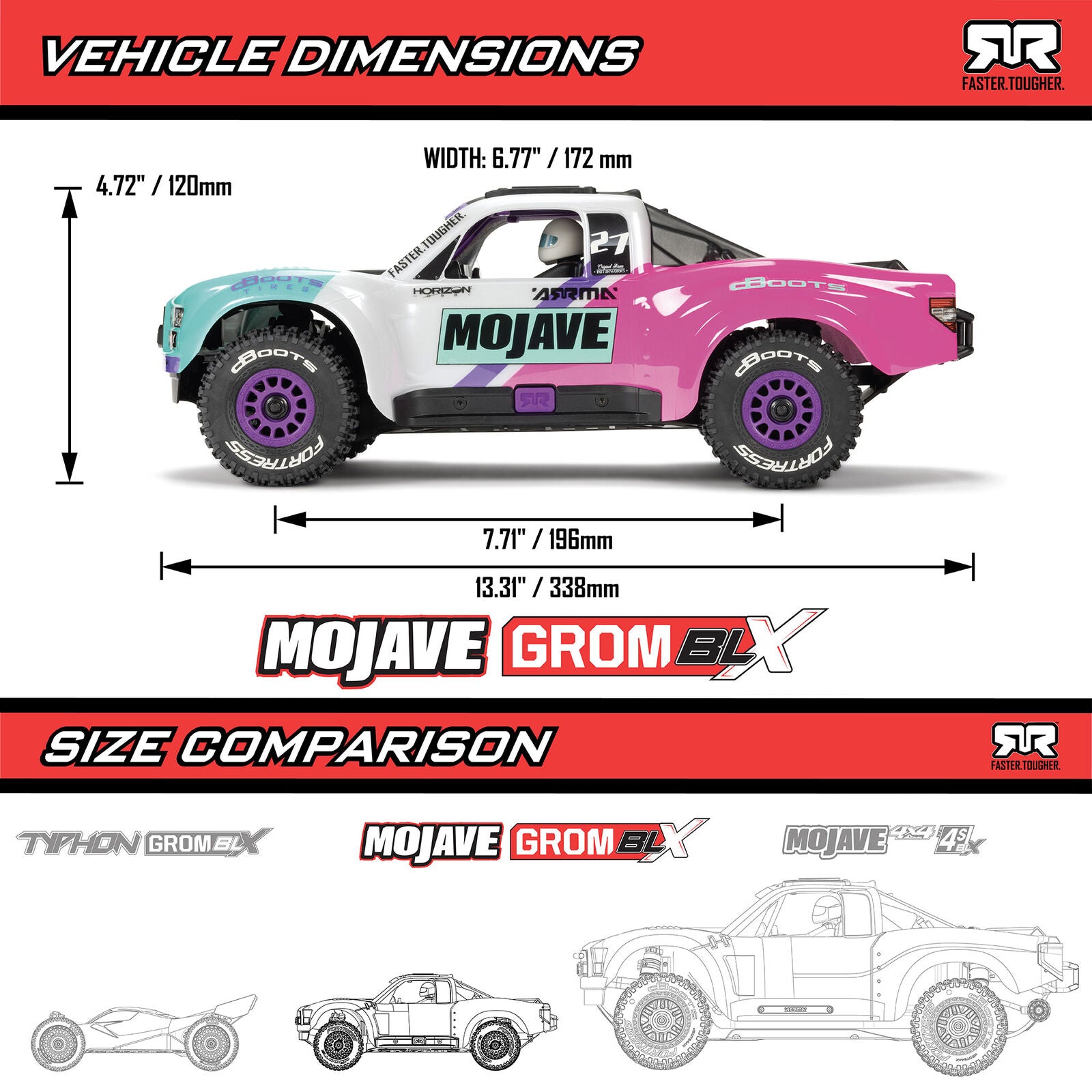 ARRMA Mojave Grom 223S BLX 1/18 Brushless 4WD RTR Desert Truck με μπαταρία & φορτιστή