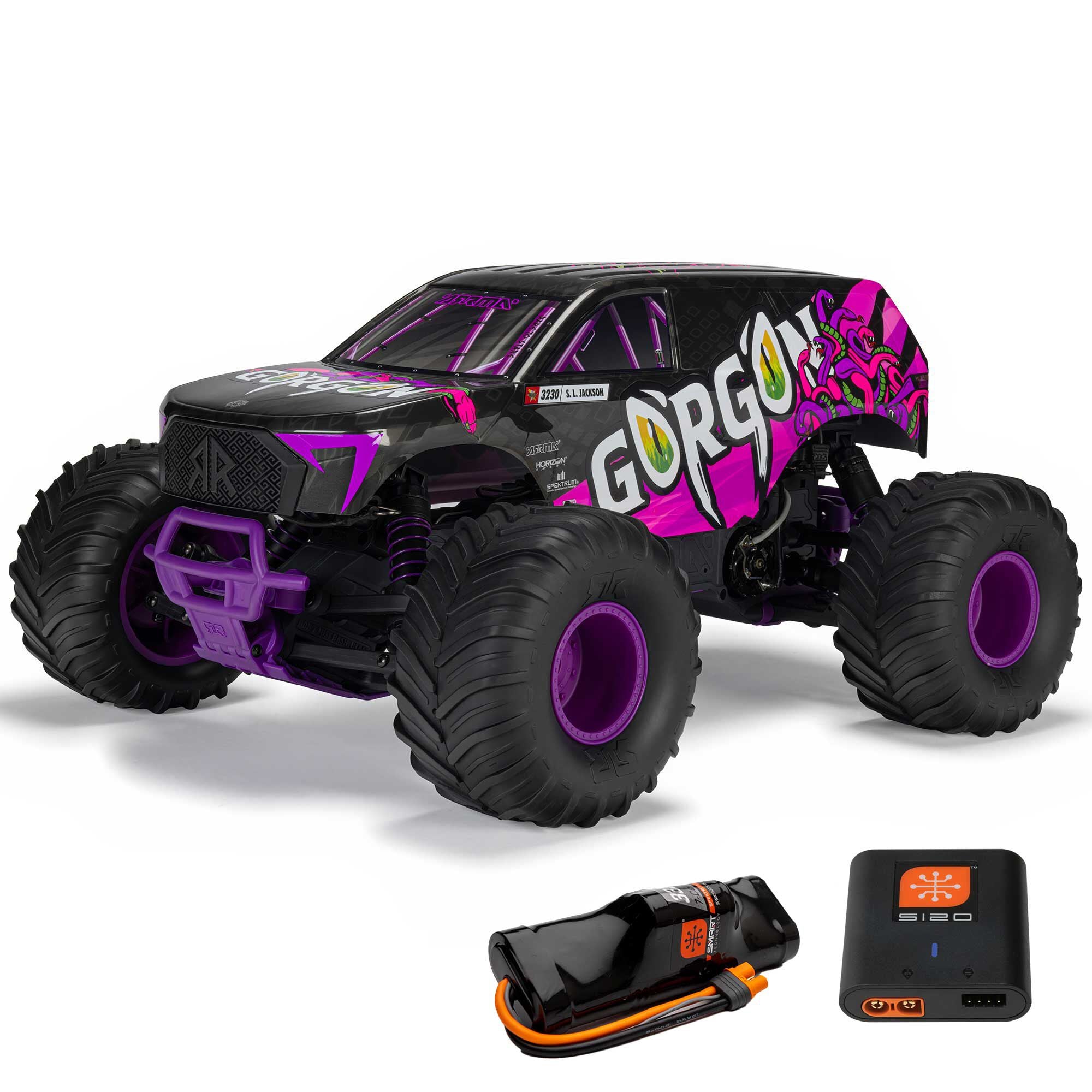 ARRMA Gorgon 4X2 MEGA 550 1/10 RTR Brushed Monster Truck - Purple