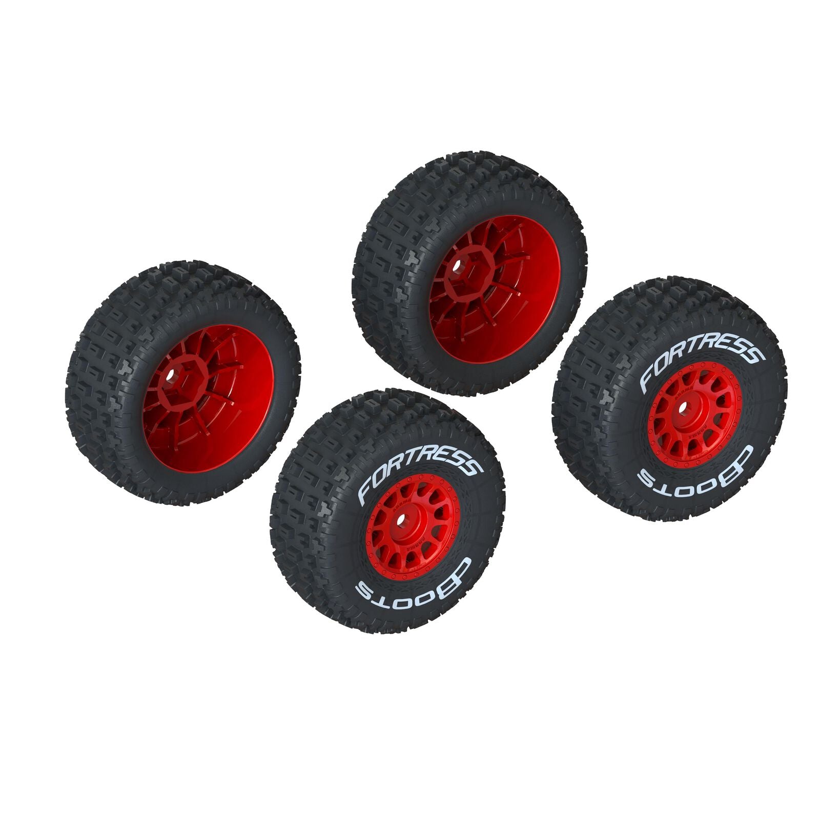 Arrma dBoots Fortress 1/18 Pre-Mounted Off-Road Tire Set Red (4)