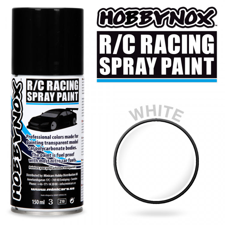 Hobbynox White R/C Racing Spray Paint 150ml για Lexan & Polycarbonate Bodies
