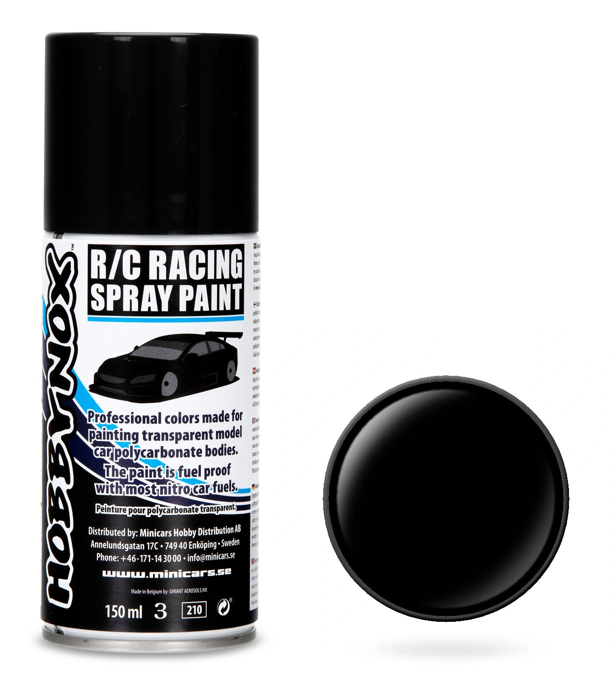 Hobbynox Black R/C Racing Spray Paint 150ml για Lexan & Polycarbonate Bodies