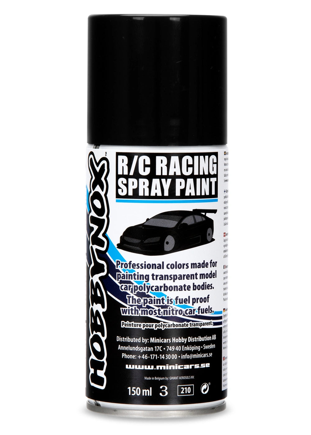Hobbynox Black R/C Racing Spray Paint 150ml για Lexan & Polycarbonate Bodies