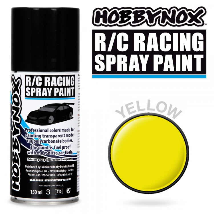 Hobbynox Yellow R/C Racing Spray Paint 150ml για Lexan & Polycarbonate Bodies