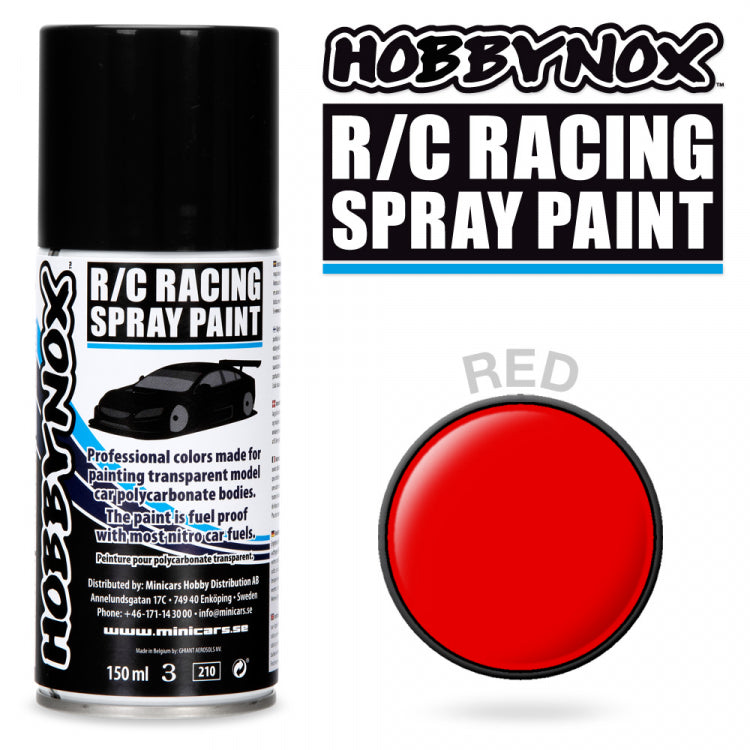Hobbynox Red R/C Racing Spray Paint 150ml για Lexan & Polycarbonate Bodies