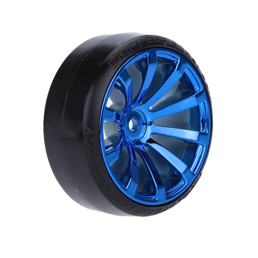 ProtonRC 1:10 RC Drift Car Tires Hard Tyre Wheel - 4Pcs / Set Red or Blue