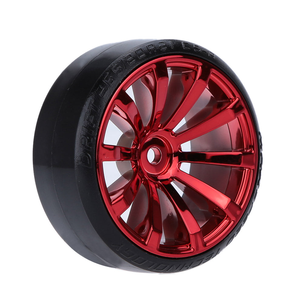 ProtonRC 1:10 RC Drift Car Tires Hard Tyre Wheel - 4Pcs / Set Red or Blue