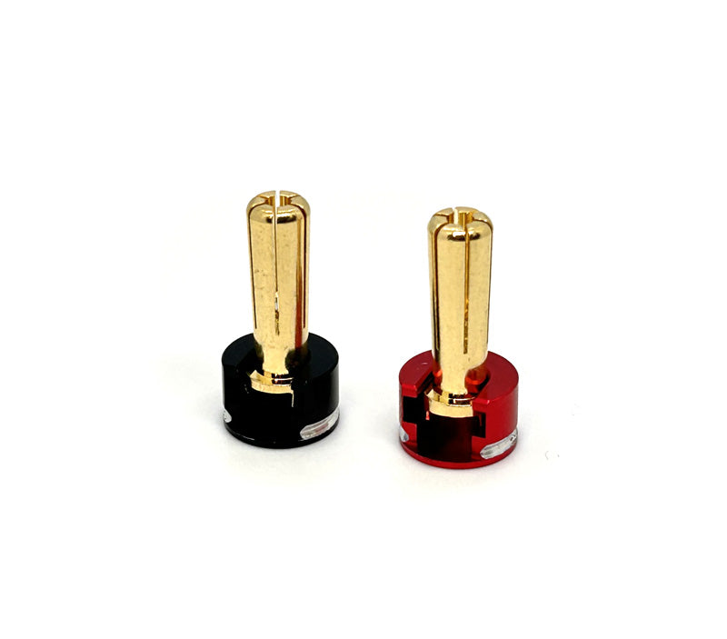 ProtonRC LOWPRO Heatsink Bullet Plug Grips (5mm Bullets) (Black / Red)