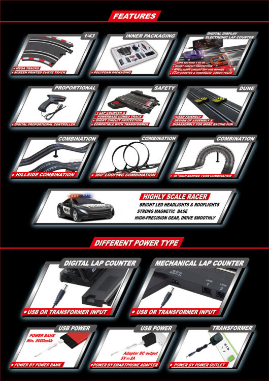 Joysway Slotracing Track Superior 552 1/43 USB 765cm