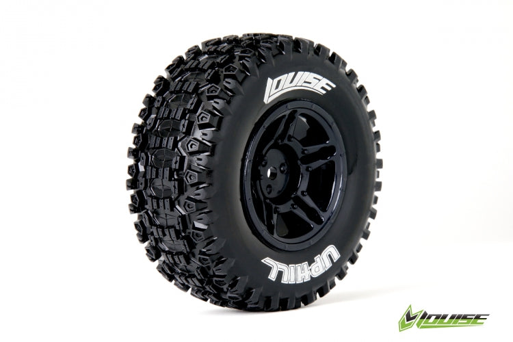 Louise SC-UPHILL 1/10 Short Course Tires on Black Wheels