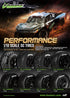 Louise SC-UPHILL 1/10 Short Course Tires on Black Wheels