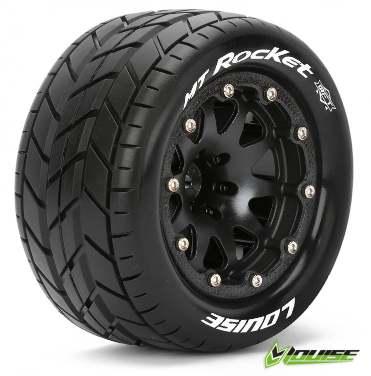 Louise MT-ROCKET 1/10 Monster Truck Tires Soft MFT με 3.2" Beadlock Wheels 1/2" Offset (2pcs)