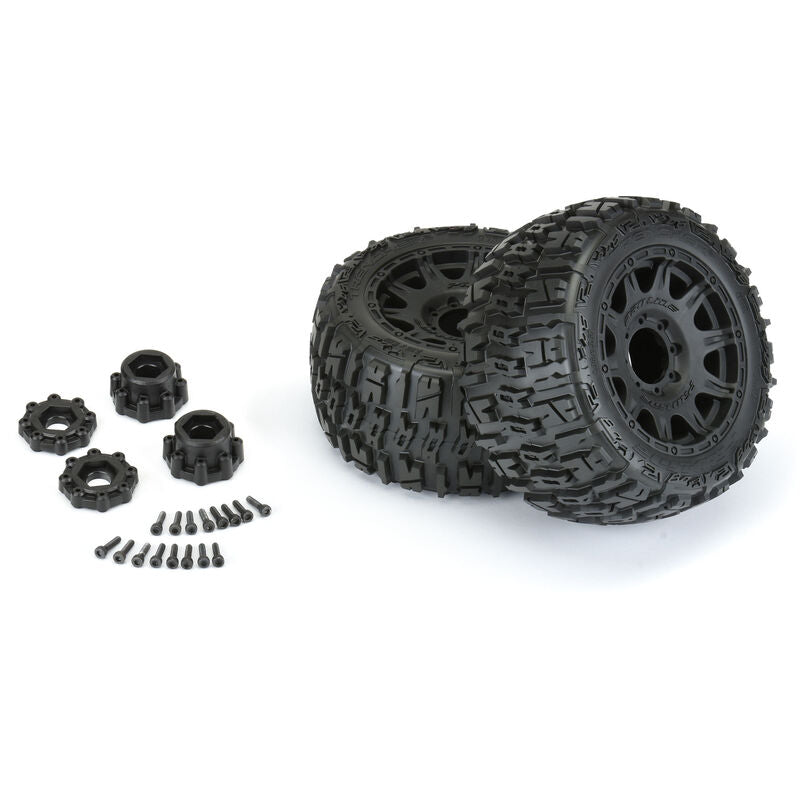 Pro-Line Trencher LP 3.8 Pre-Mounted Monster Truck Tires Raid Wheels (2pcs) M2 17mm