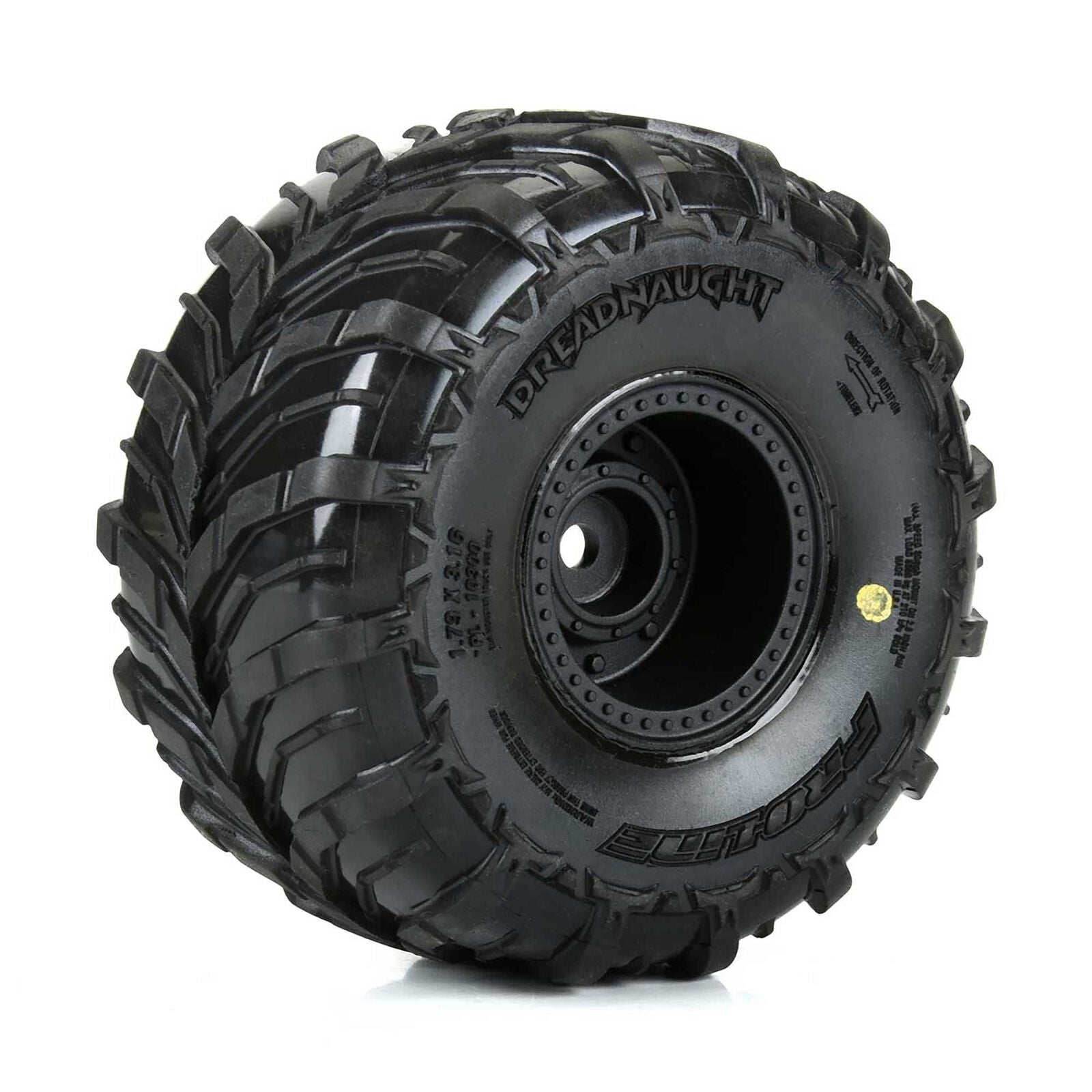 Pro-Line Dreadnaught Tires Mounted on Black Wheels για ARRMA Gorgon & Quake Grom (4τμχ)