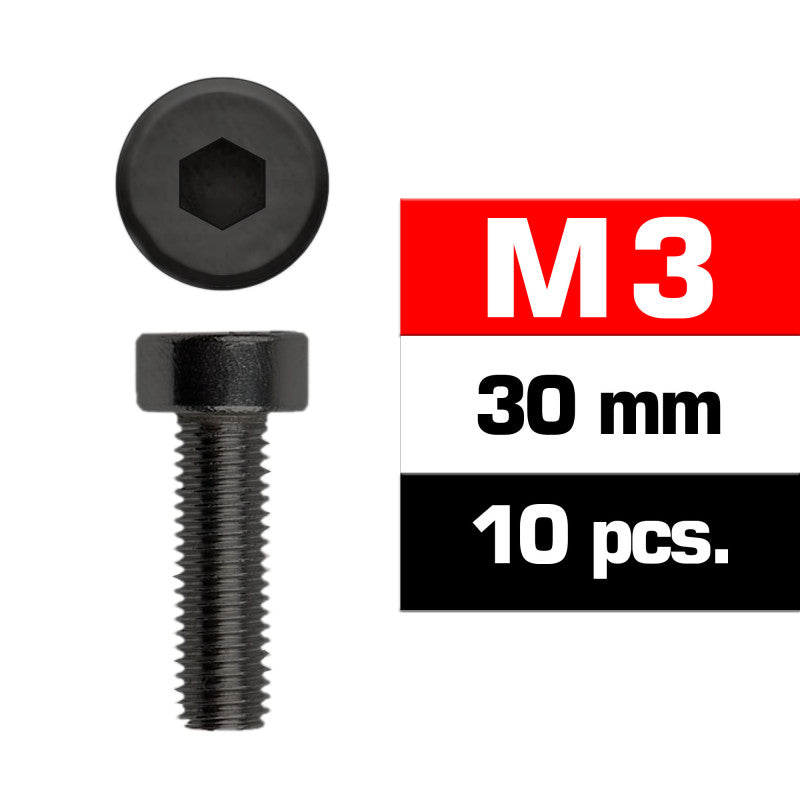Ultimate Racing M3×30mm Cap Head Screws 12.9 Steel (10τμχ)