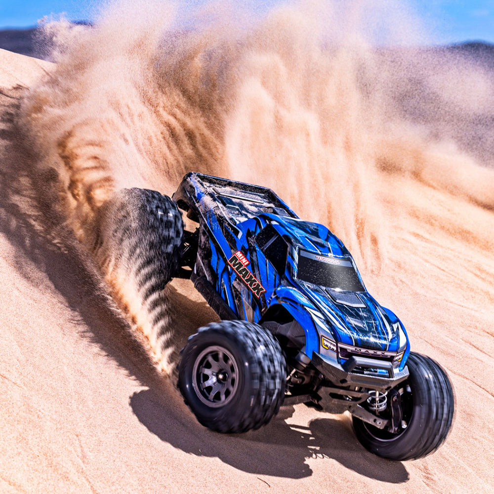 Traxxas Mini Maxx® Brushless RTR TQ BL-2s Blue - USB-C Charger & 2s LiPo