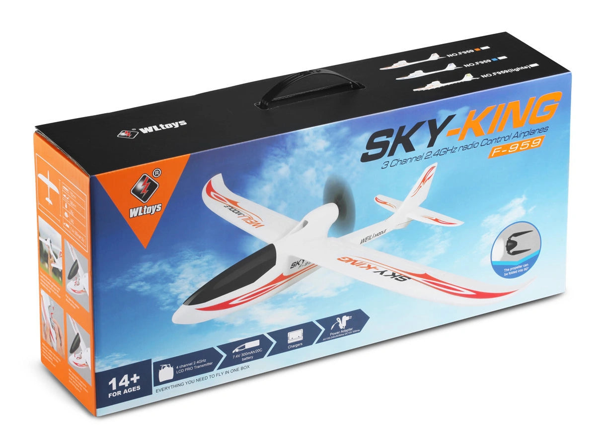 WL F959S Sky-King 750mm RTF Ανεμόπτερο RC Κόκκινο με 6-Axis Gyro