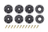 Louise RC - ST-UPHILL - 1-10 Stadium Truck Tire Set - Mounted - Sport - Black Wheels - Removable HEX 12 Narrow, 12 Wide, 14, 17mm - L-T3211SX