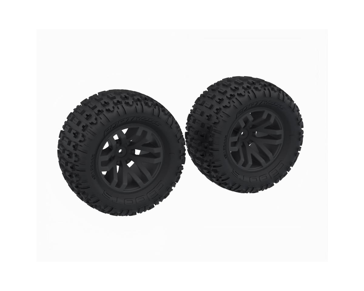 Arrma dBoots FORTRESS MT Tire Set Glued Black 2pcs – Προκολλημένοι Τροχοί Monster Truck