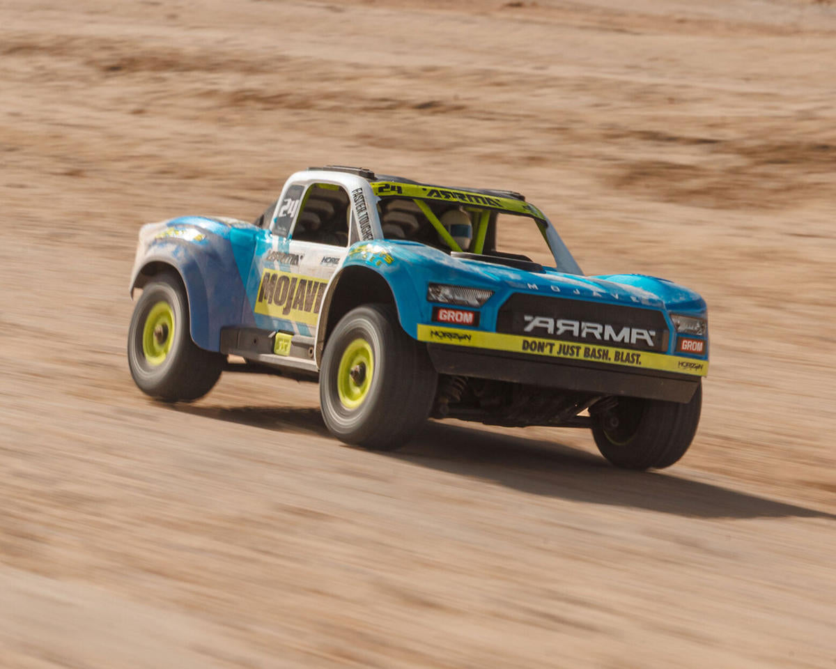 Arrma Mojave Grom MEGA 1/18 4WD Brushed Desert Truck RTR Μπλε/Λευκό με Μπαταρία & Φορτιστή