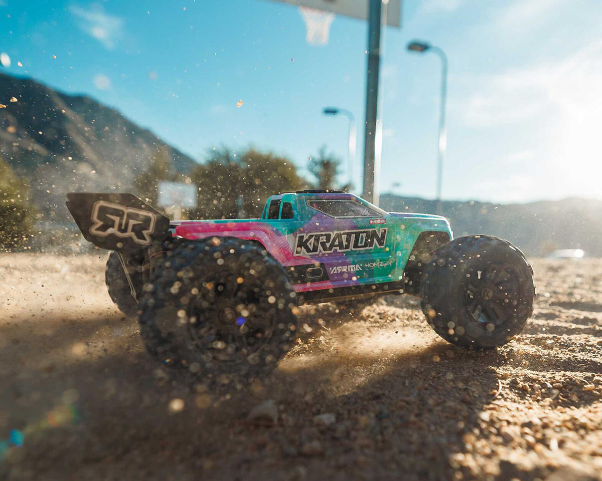 ARRMA Mini Kraton 3S BLX 4X4 1/16 RTR Brushless Monster Truck (Teal/Pink) με 3S LiPo & Charger