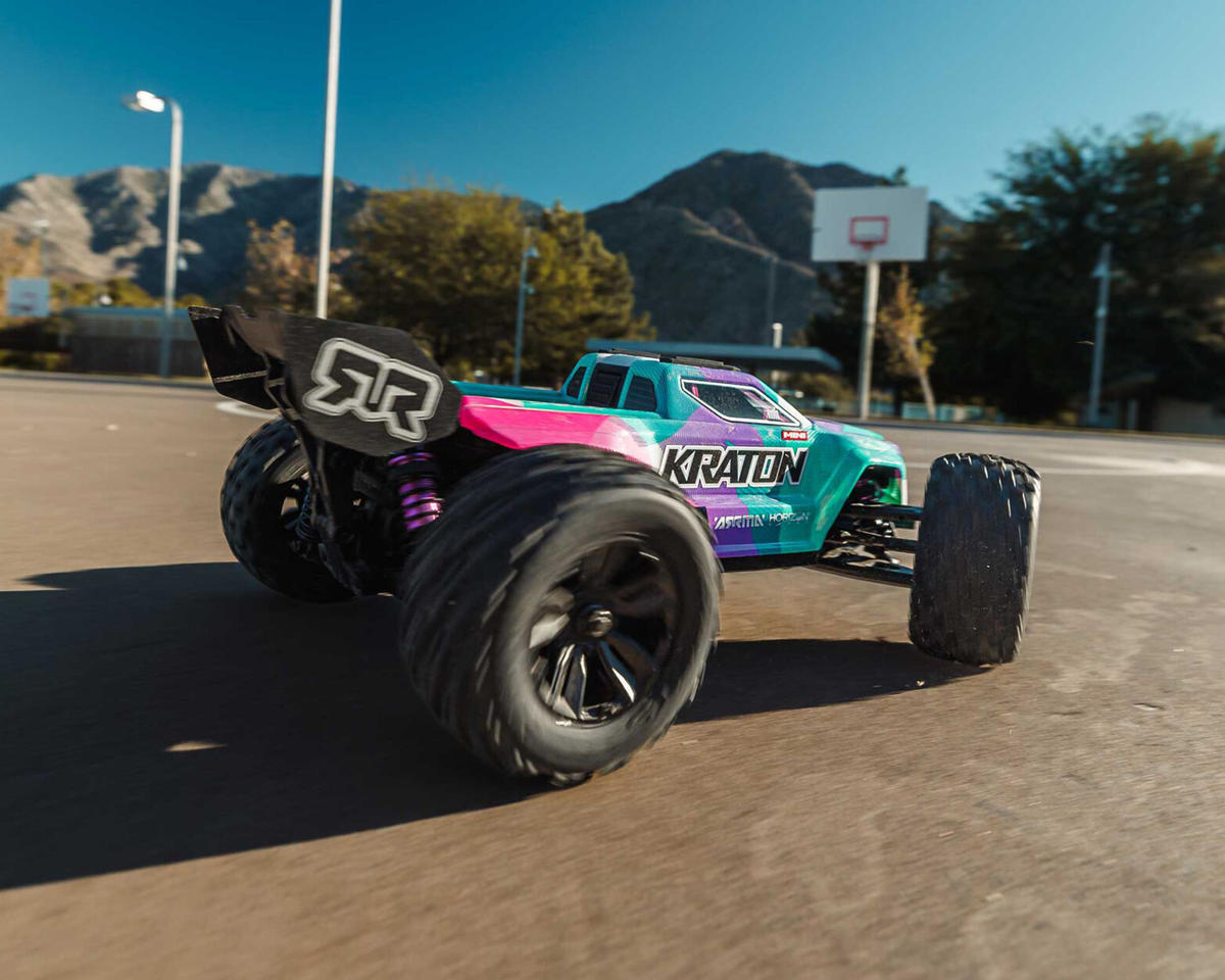 ARRMA Mini Kraton 3S BLX 4X4 1/16 RTR Brushless Monster Truck (Teal/Pink) με 3S LiPo & Charger