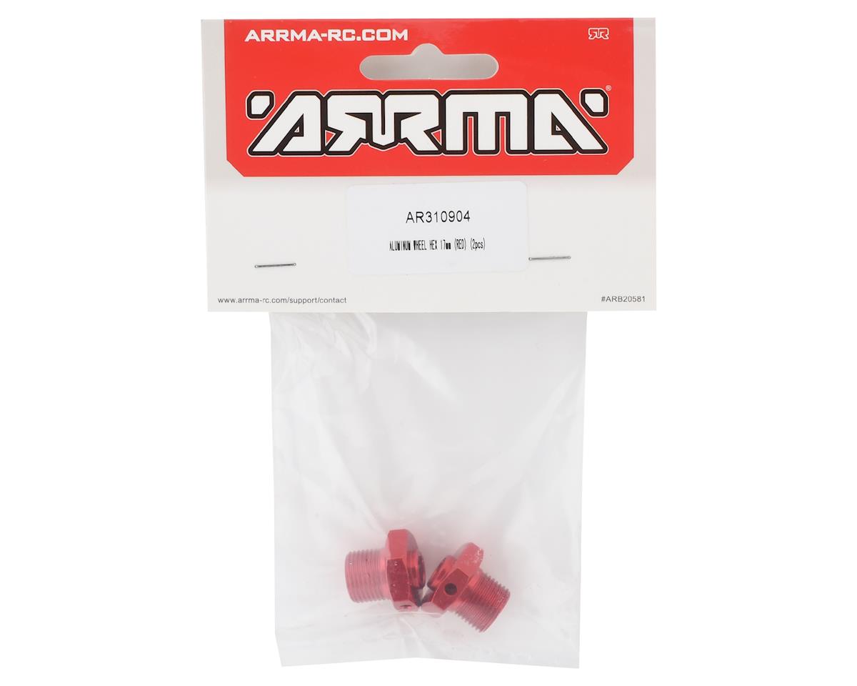Arrma 17mm Aluminum Wheel Hex Red (2)
