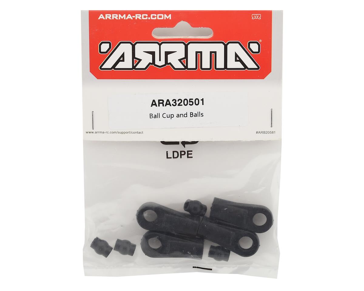Arrma 6S BLX Center Brace Ball Cups & Balls Set (4)