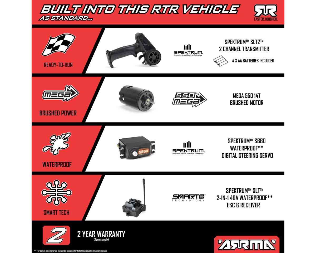ARRMA Vorteks 2WD MEGA 550 RTR 1/10 Brushed 2WD Stadium Truck RTR με μπαταρία & φορτιστή
