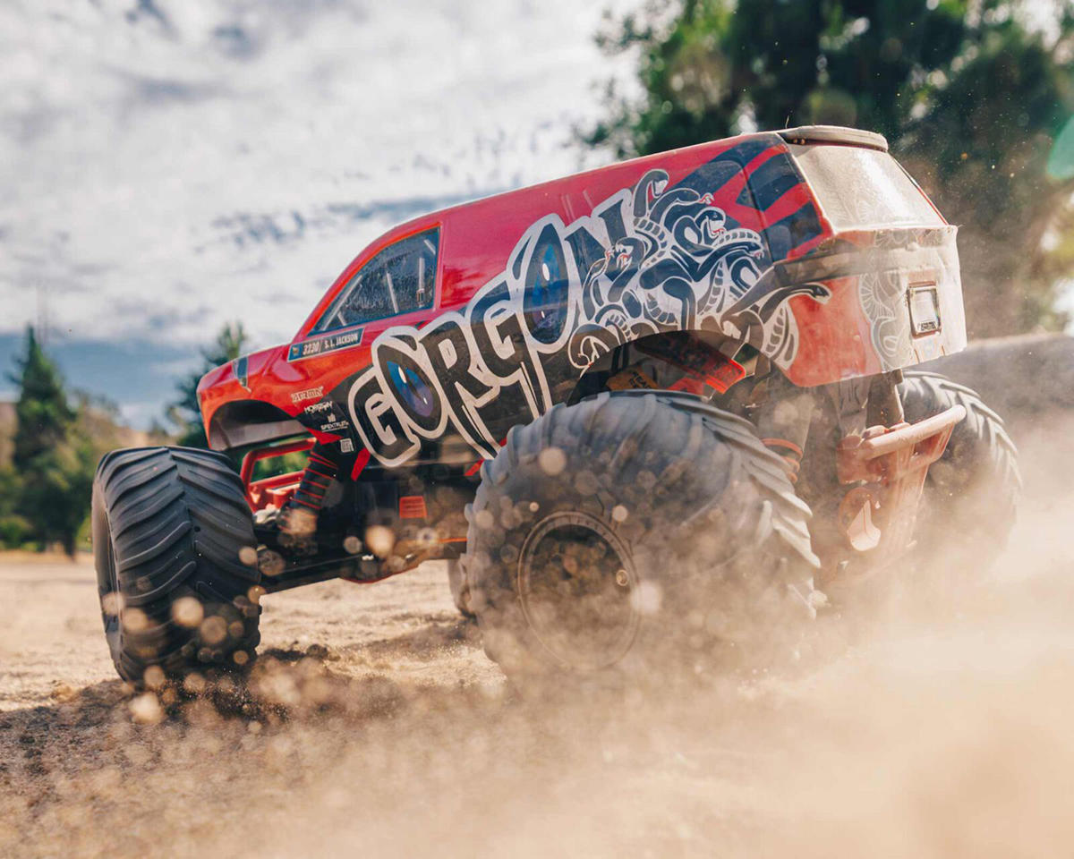 Arrma Gorgon 4X2 MEGA 550 Brushed 1/10 RTR Monster Truck Κόκκινο με Μπαταρία & Φορτιστή