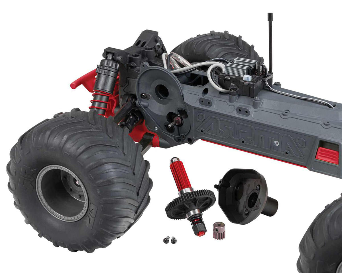 Arrma Gorgon 4X2 MEGA 550 Brushed 1/10 RTR Monster Truck Κόκκινο με Μπαταρία & Φορτιστή