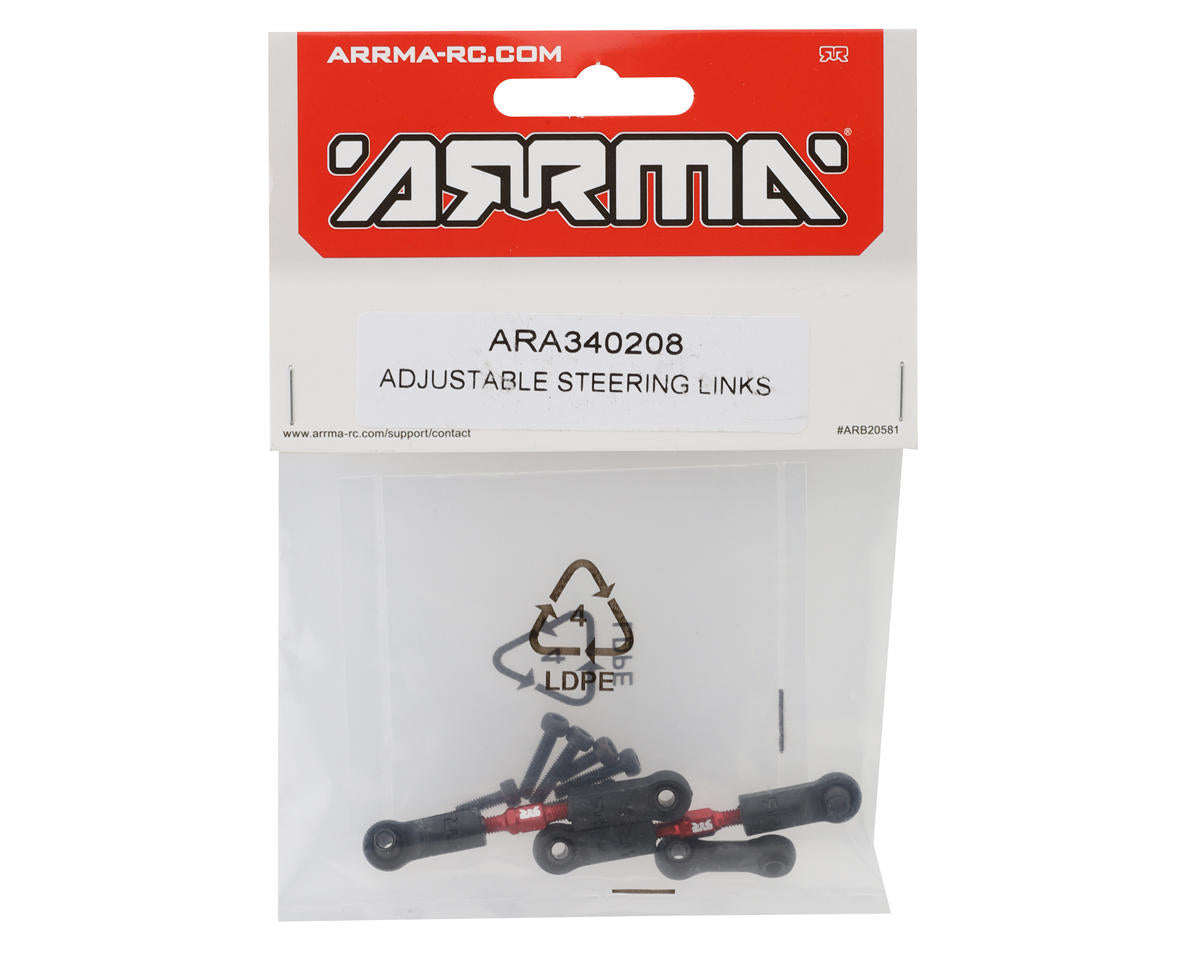 Arrma Adjustable Aluminum Steering Links (2) | Ρυθμιζόμενοι Αλουμινένιοι Σύνδεσμοι Τιμονιού