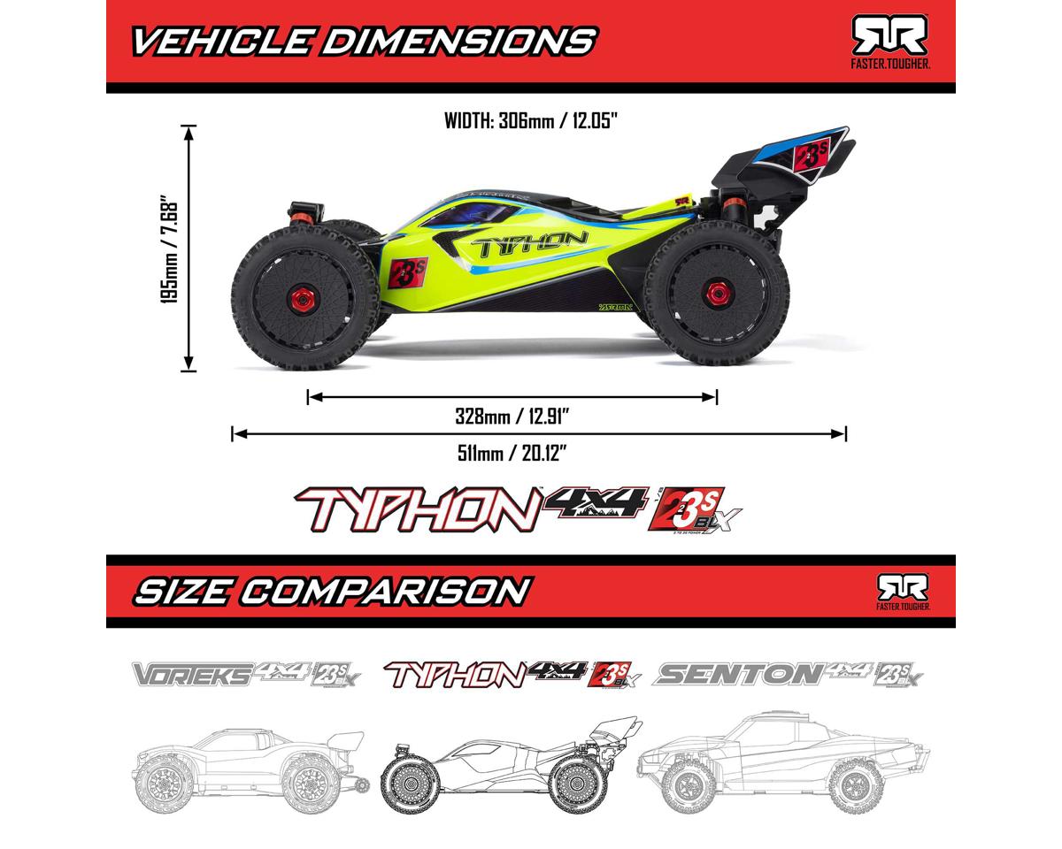 ARRMA Typhon 223S BLX 1/8 RTR 4WD Brushless Buggy Red | Racerc