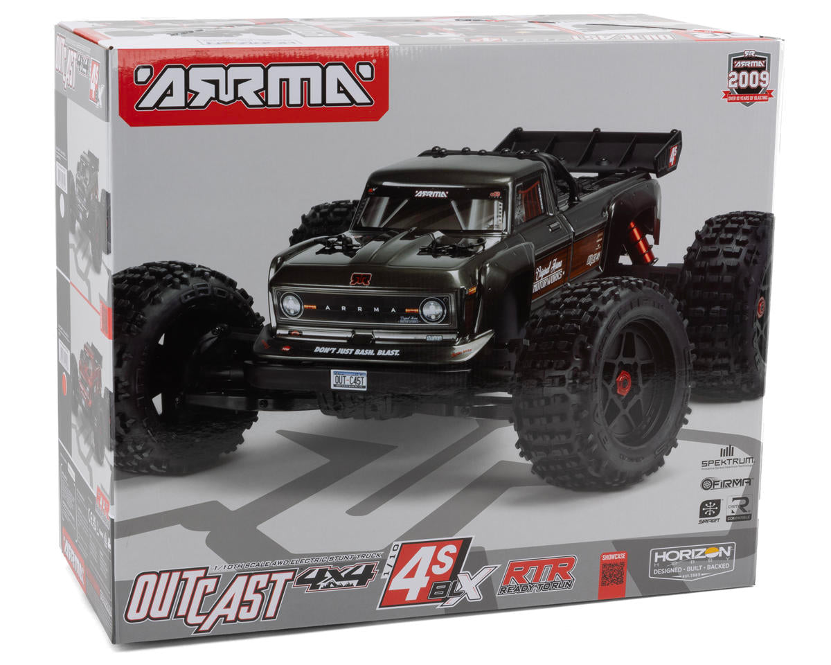 Arrma Outcast 4S V2 BLX 4WD Brushless RTR Stunt Truck Gunmetal | Racerc