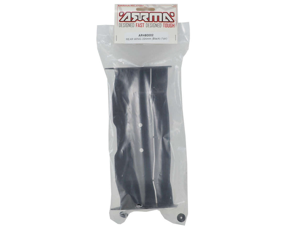 Arrma 224mm Rear Wing Black – Πίσω Αεροτομή για Kraton 6S BLX / Typhon 6S BLX