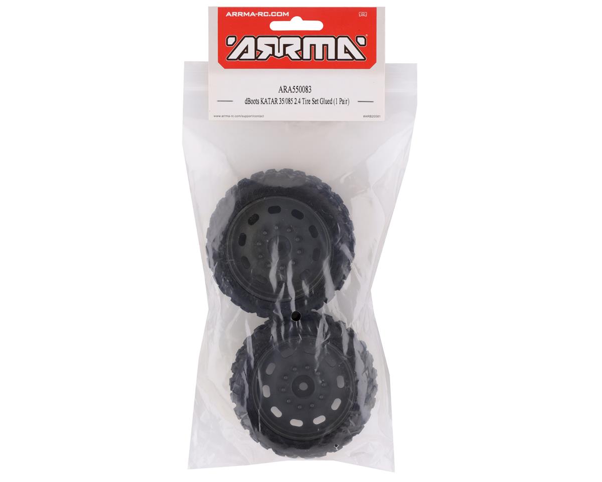 Arrma dBoots Katar 35/085 2.4 Pre-Mounted Tires Grey (2pcs) w/14mm Hex