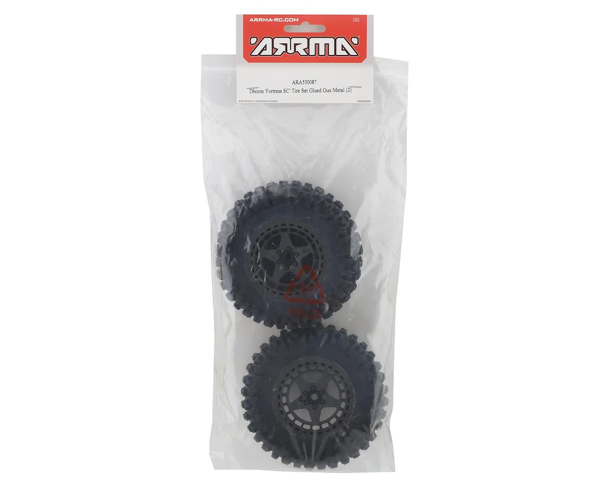 Arrma dBoots Fortress SC Tires Pre-Mounted Gun Metal (2) 14mm Hex | Racerc