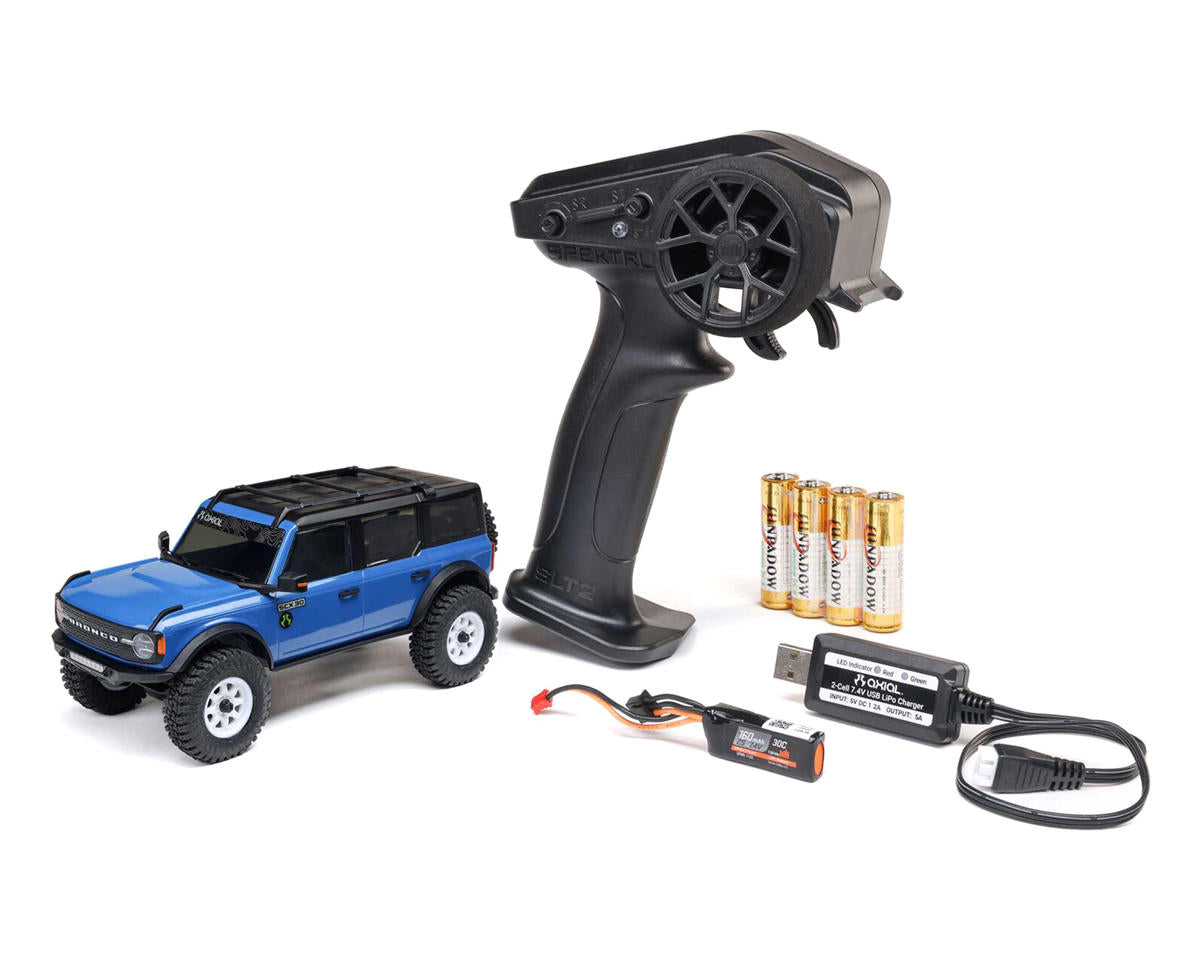 Axial SCX30 Ford Bronco 1/30 4WD RTR Scale Mini Crawler Blue – Με Μπαταρία, Φορτιστή & 2.4GHz Πομπό