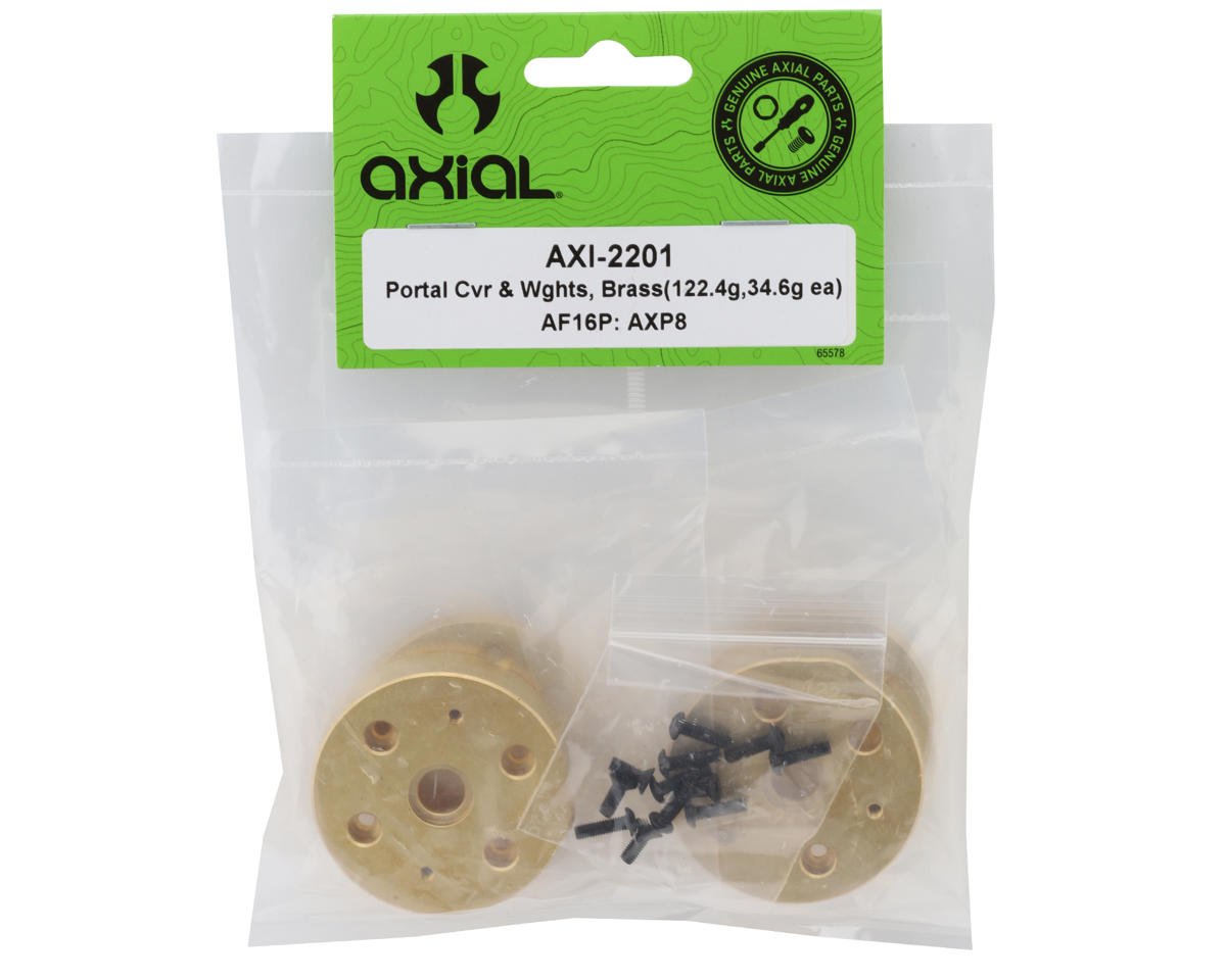 Axial AXP8 Gilamon Brass Portal Cover & Weights (122g Each)