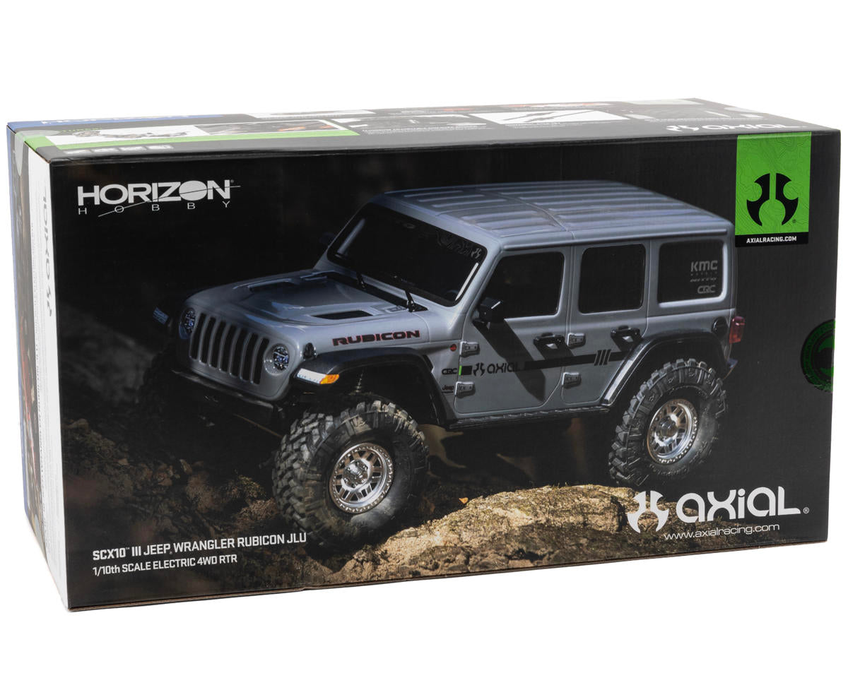 Axial SCX10 III Jeep JLU Wrangler 1/10 4WD RTR Rock Crawler Grey με Portals & DX3 2.4GHz