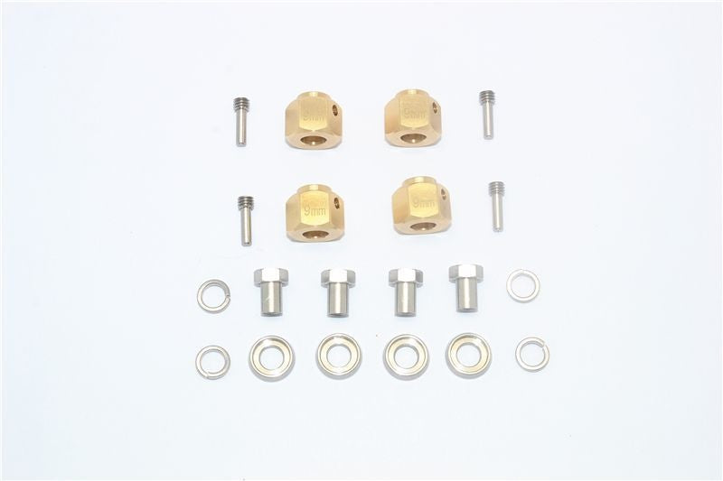 GPM Brass Wheel Hex Adapters 9mm 20pc Set για TRX-4 Defender / Bronco / Blazer / G-500