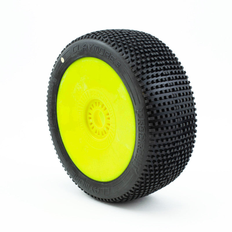 PROCIRCUIT CLAYMORE v2 BUGGY C1 (SUPER SOFT) PRE-MOUNTED YELLOW (2pcs.)