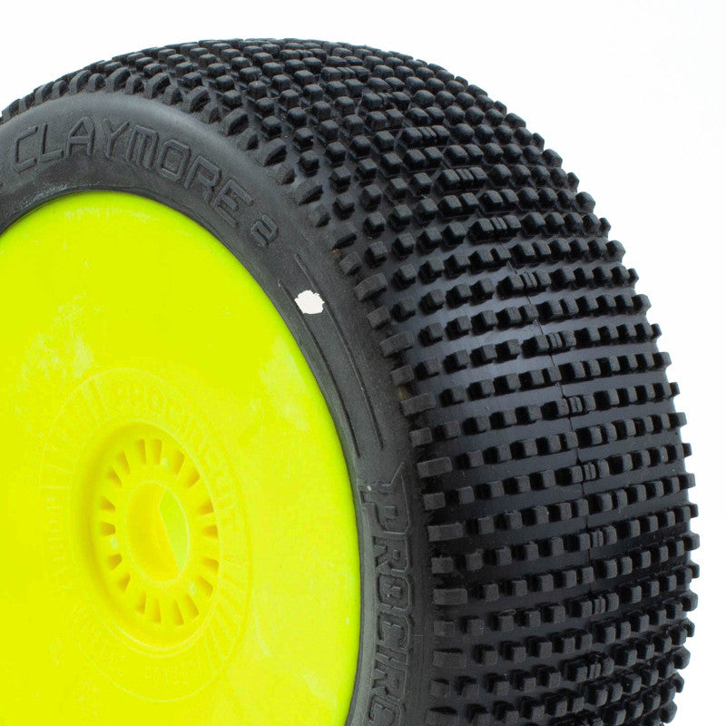 PROCIRCUIT CLAYMORE v2 BUGGY C1 (SUPER SOFT) PRE-MOUNTED YELLOW (2pcs.)