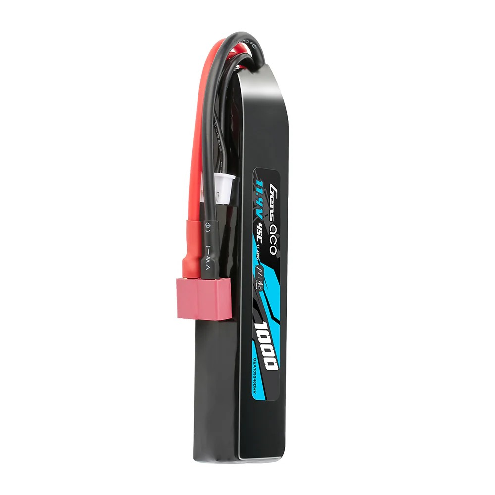 Gens Ace LIPO 1000mAh 11.4V 45C 3S1P Deans(T) High Voltage LIPO Battery Pack
